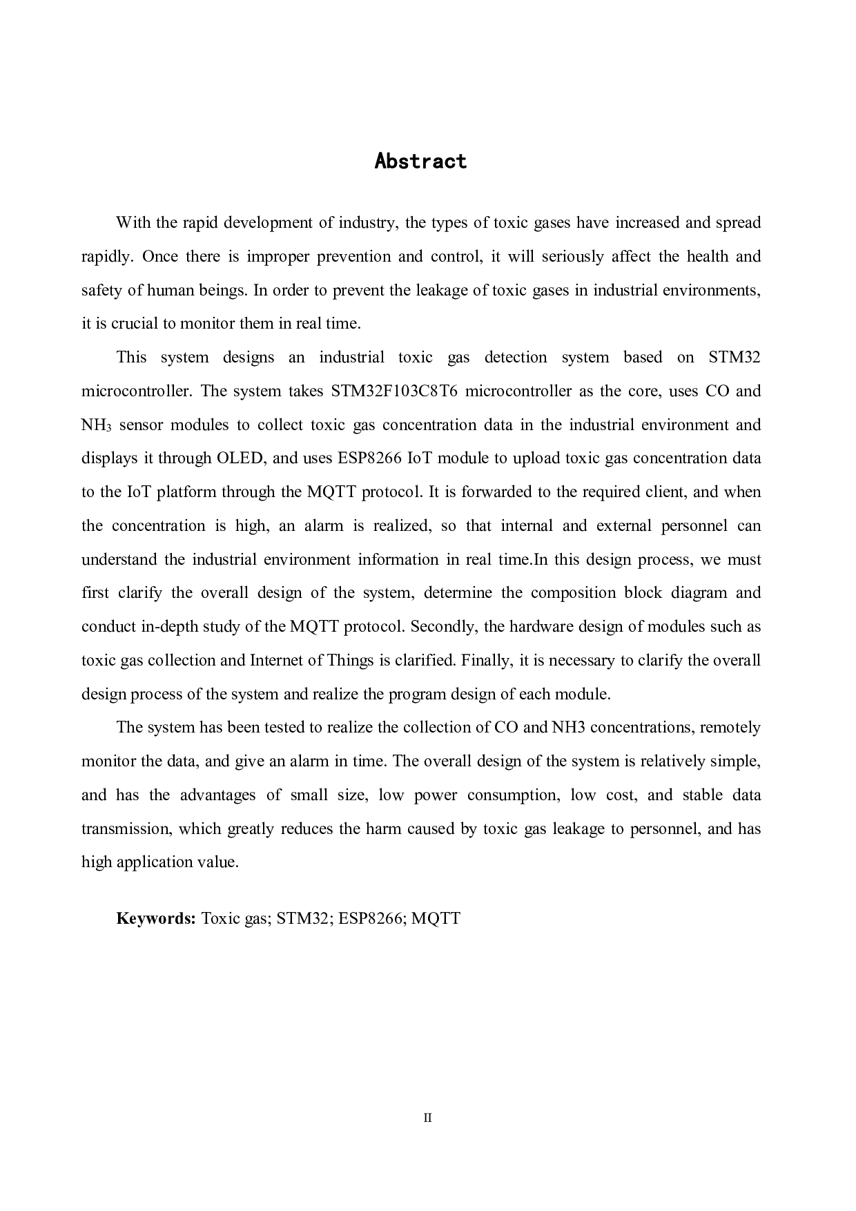 基于STM32单片机的工业有毒气体检测系统-14660字.pdf 第2页