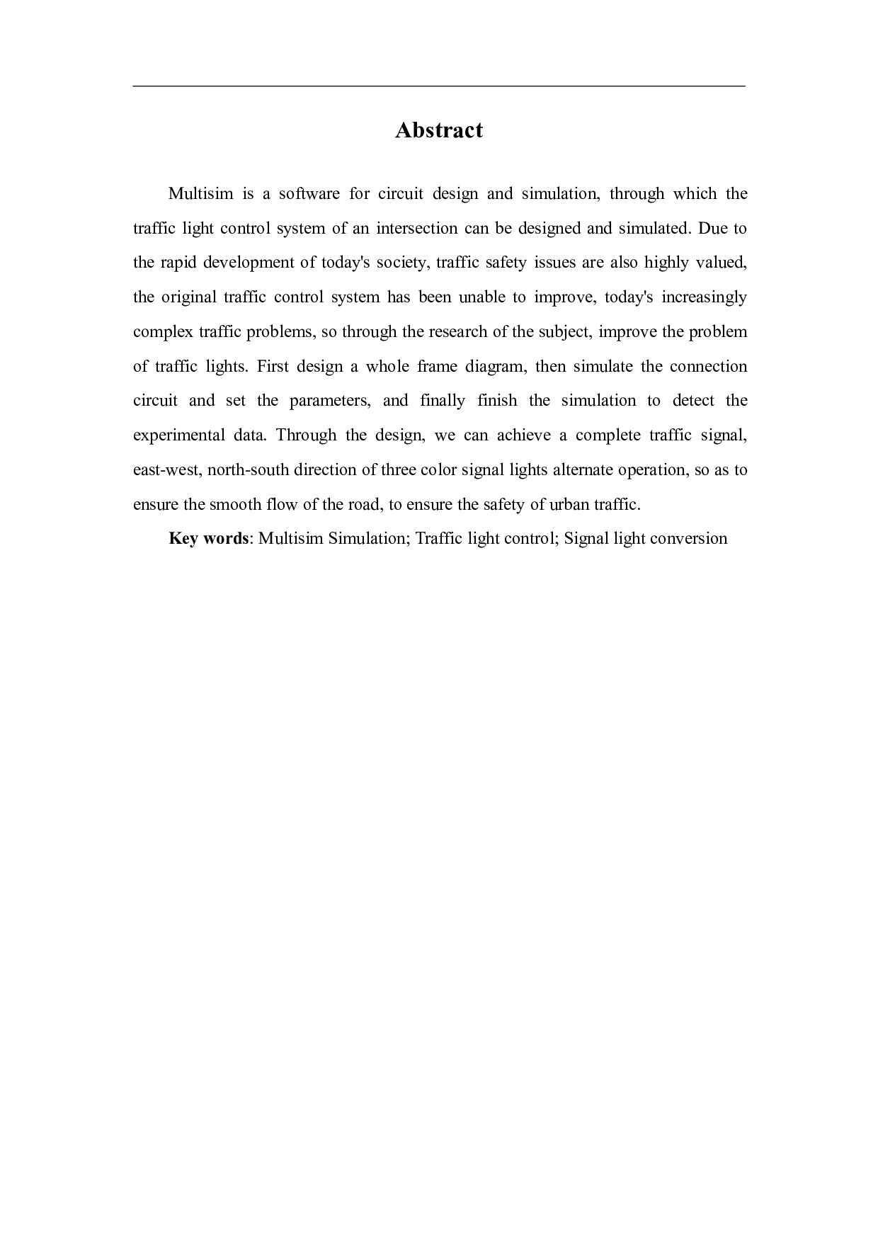 基于Multisim的交通信号灯控制系统的设计与仿真-7720字.pdf 第1页