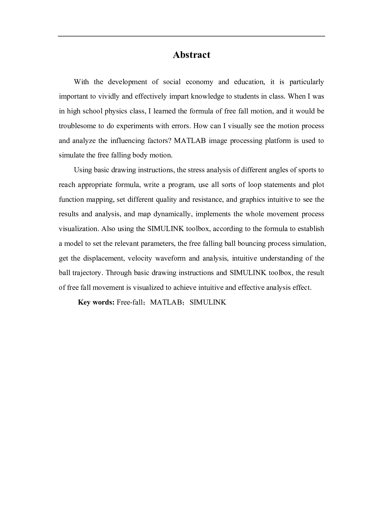 基于MATLAB的自由落体运动仿真-5684字.pdf 第1页