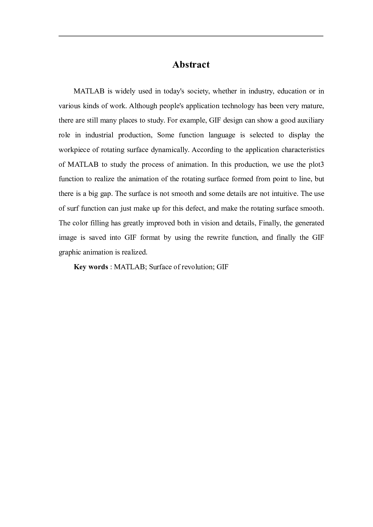基于Matlab的旋转曲面的Gif动画制作-5441字.pdf 第1页