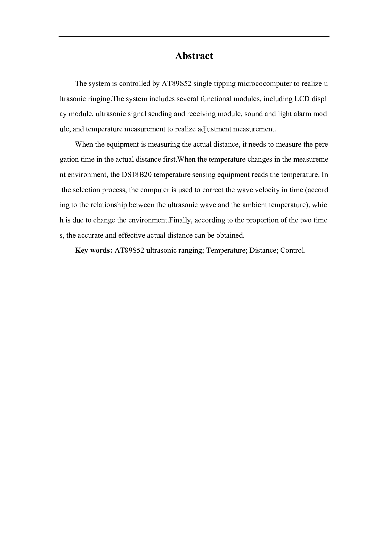 基于AT89S52单片机的超声波测距设计-6826字.pdf 第1页