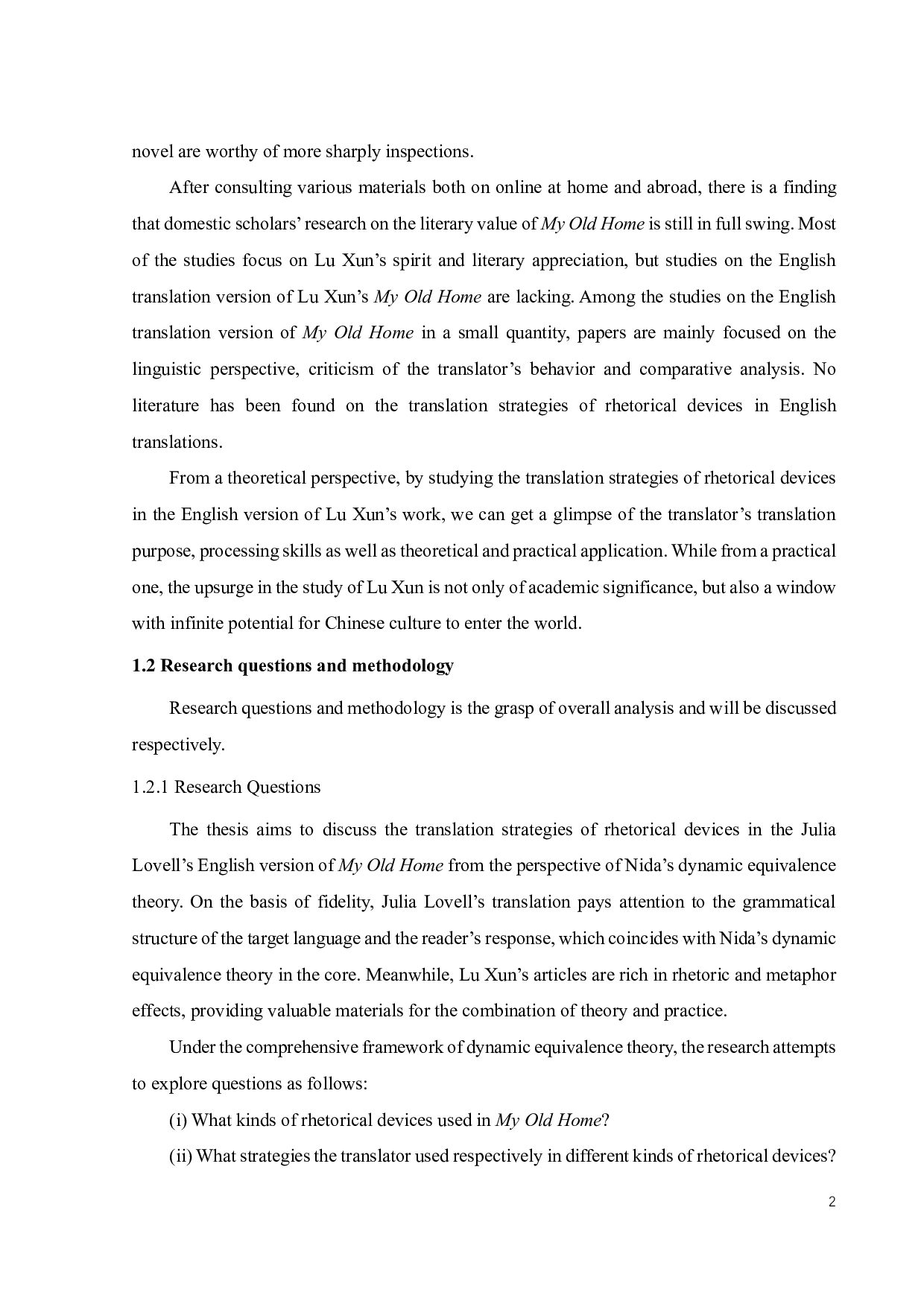 动态对等理论下《故乡》修辞手法翻译策略分析-8809字.pdf 第6页