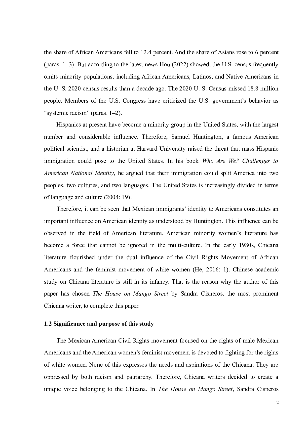 基于后殖民女性主义视角的《芒果街上的小屋》主题解读-16298字.docx 第6页