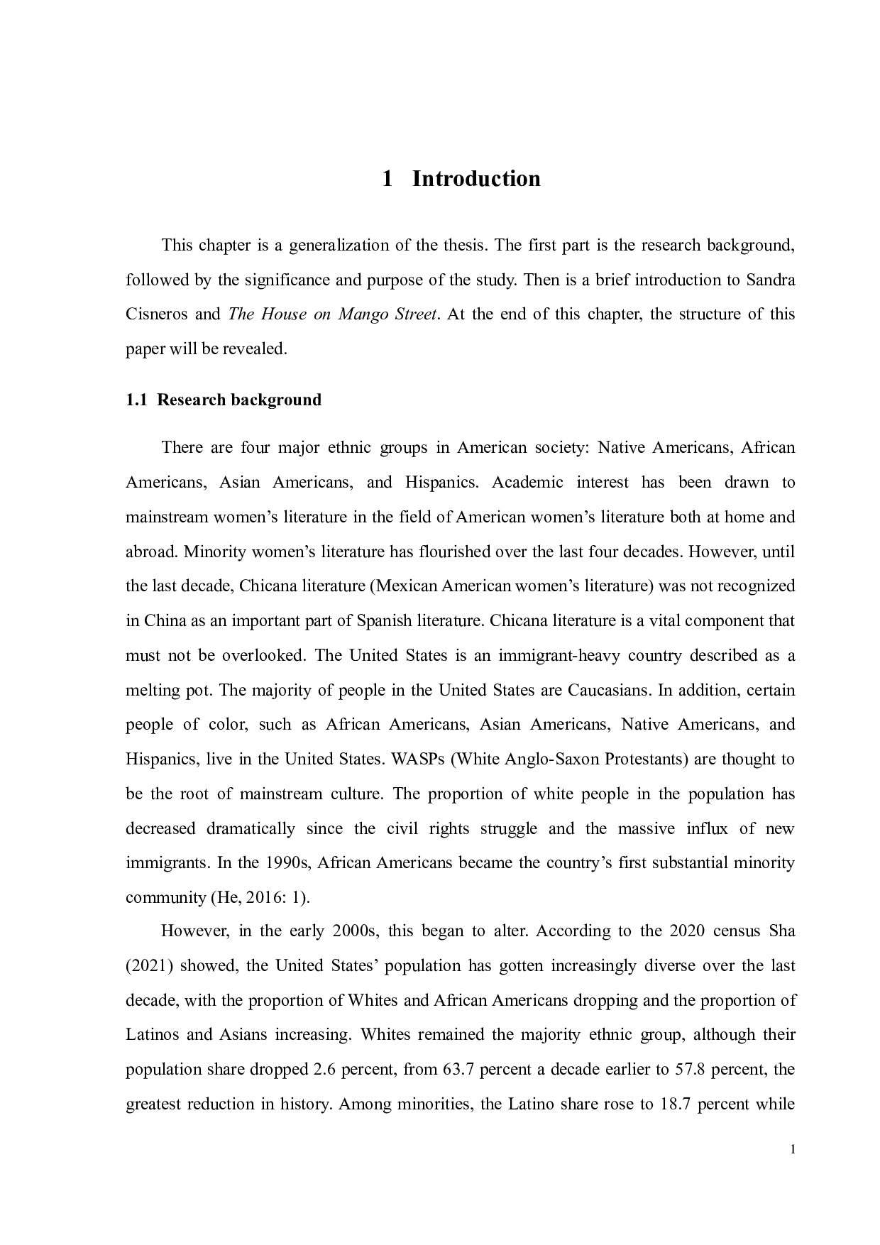 基于后殖民女性主义视角的《芒果街上的小屋》主题解读-16298字.docx 第5页