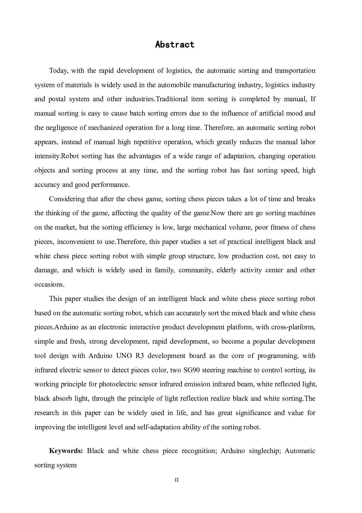 基于arduino单片机的智能黑白棋子分拣机器人的设计-13911字.pdf 第2页