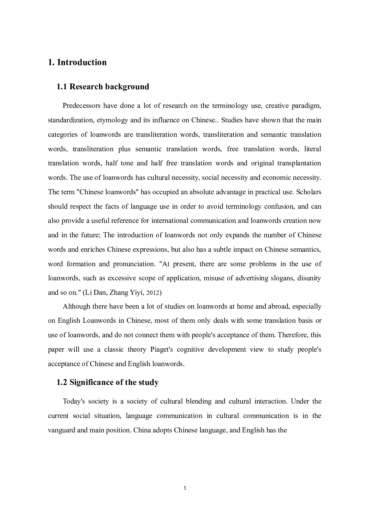 从认知发展观的角度研究中国人对汉语中英文外来词的接受度-6724字.doc 第4页