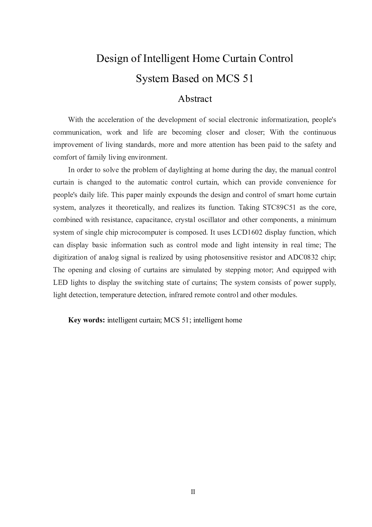基于51单片机的智能家居窗帘控制系统设计-14256字.docx 第2页