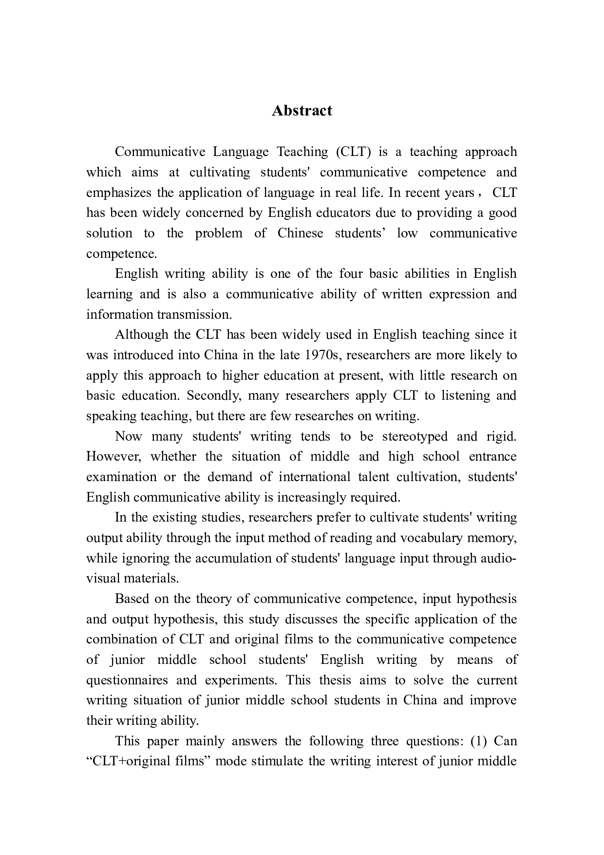 &ldquo;CLT+原创电影&rdquo;模式对初中生英语写作的影响-18661字.docx 第2页