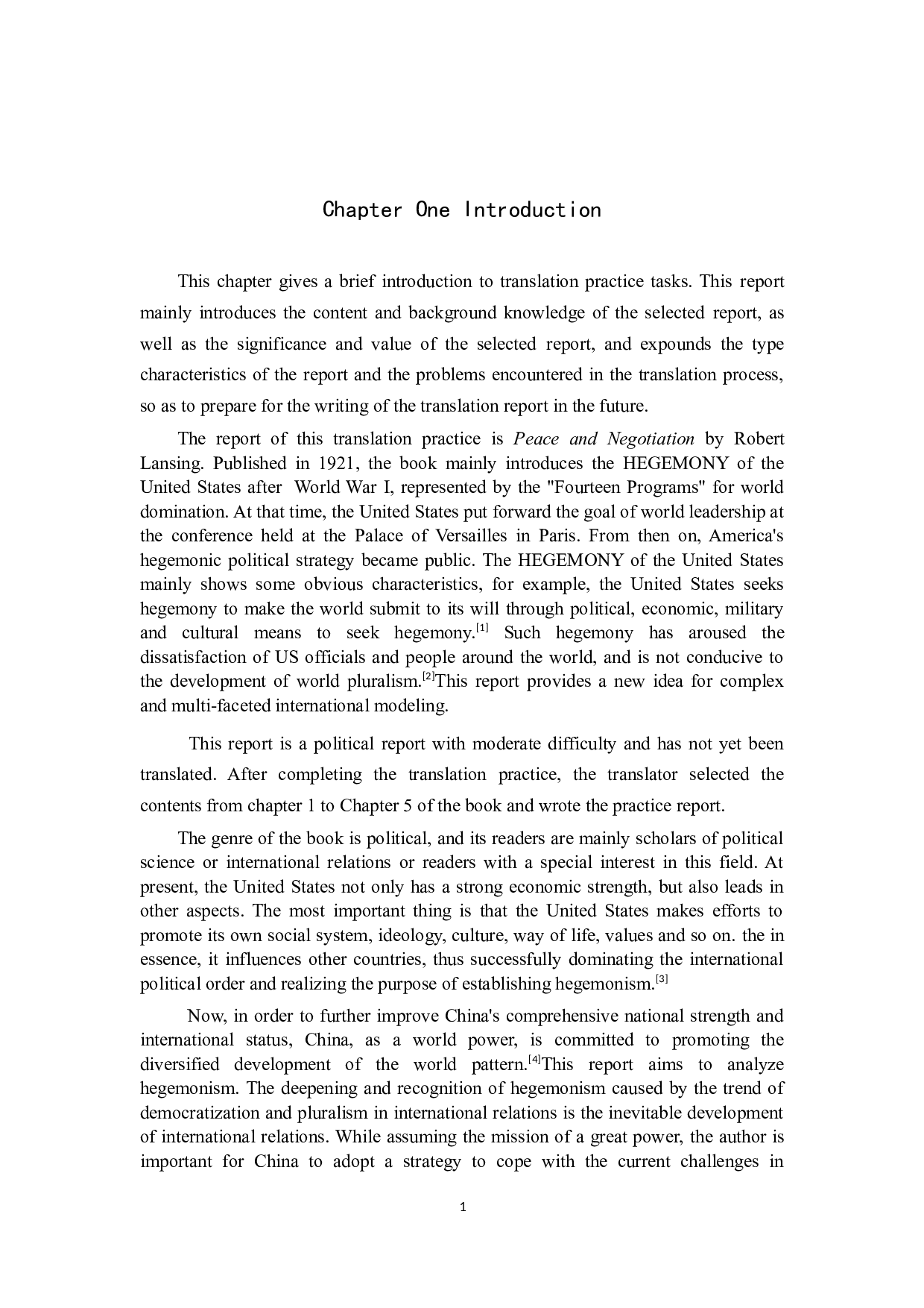 《和平与谈判》（节选）英译汉 翻译实践报告-14867字.docx 第4页