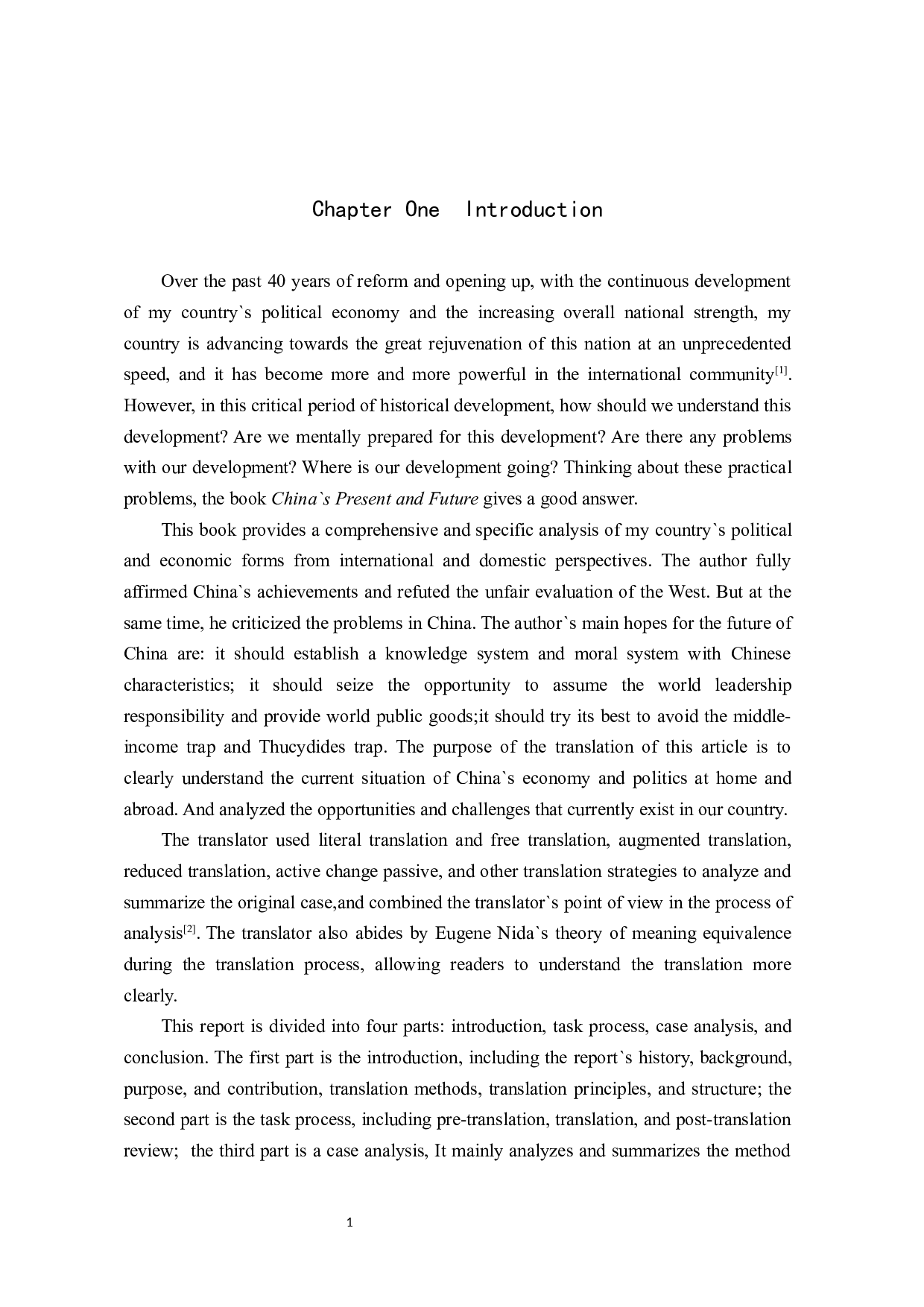 《中国的当下与未来》（节选）汉译英翻译实践报告 -10900字.docx 第5页