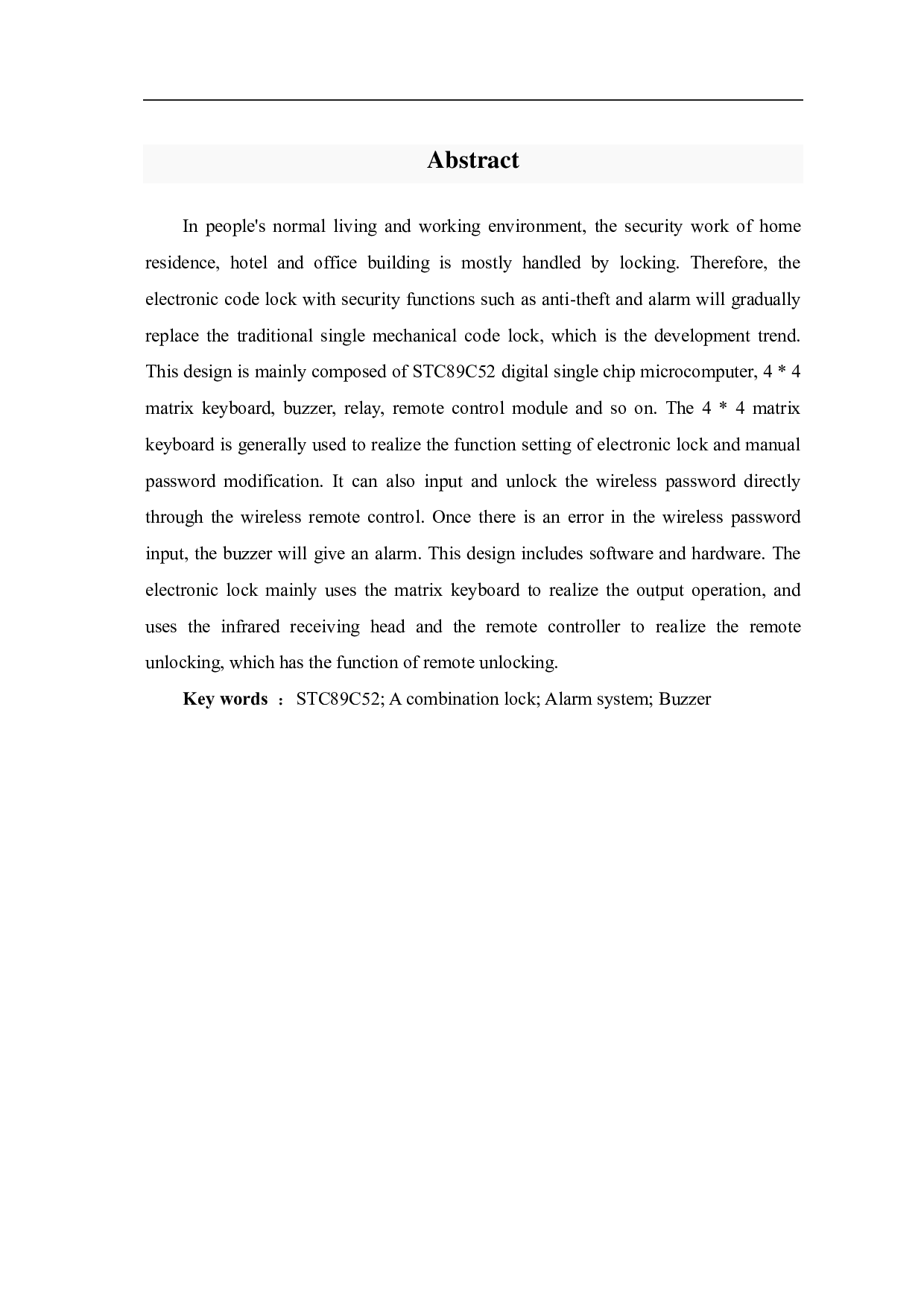 基于C51单片机的电子锁设计-6121字.pdf 第3页