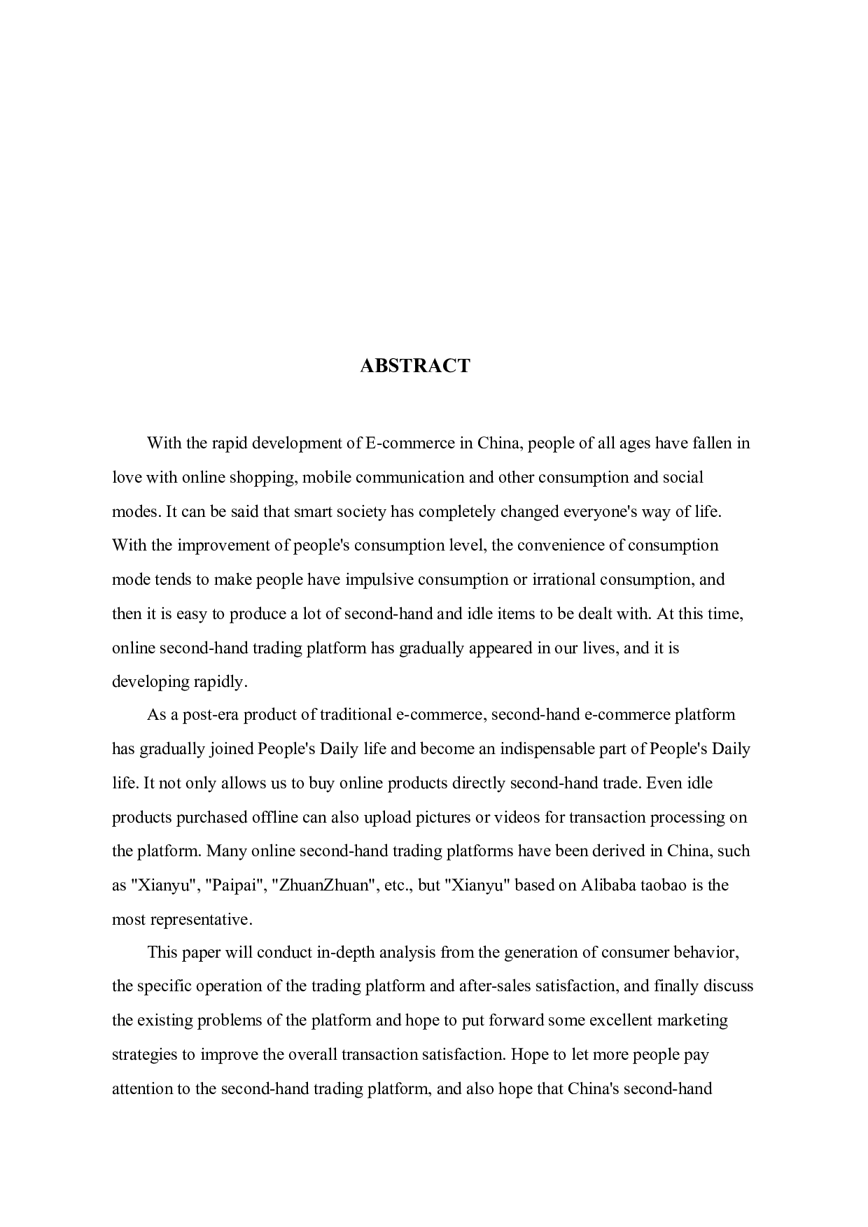 闲鱼闲置物品交易平台的营销策略研究 -9273字.docx 第2页