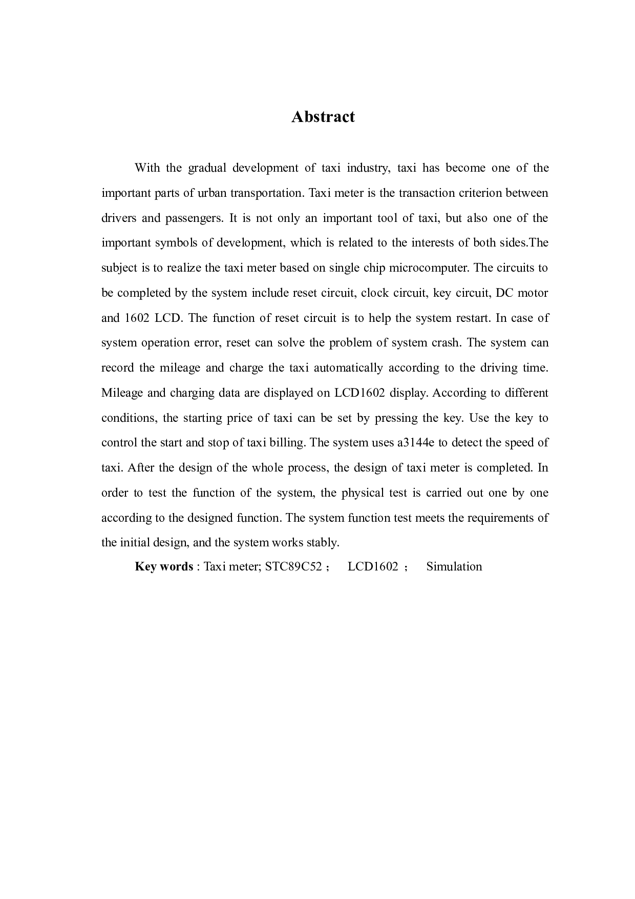 基于单片机的出租车计价器设计-6621字.doc 第5页