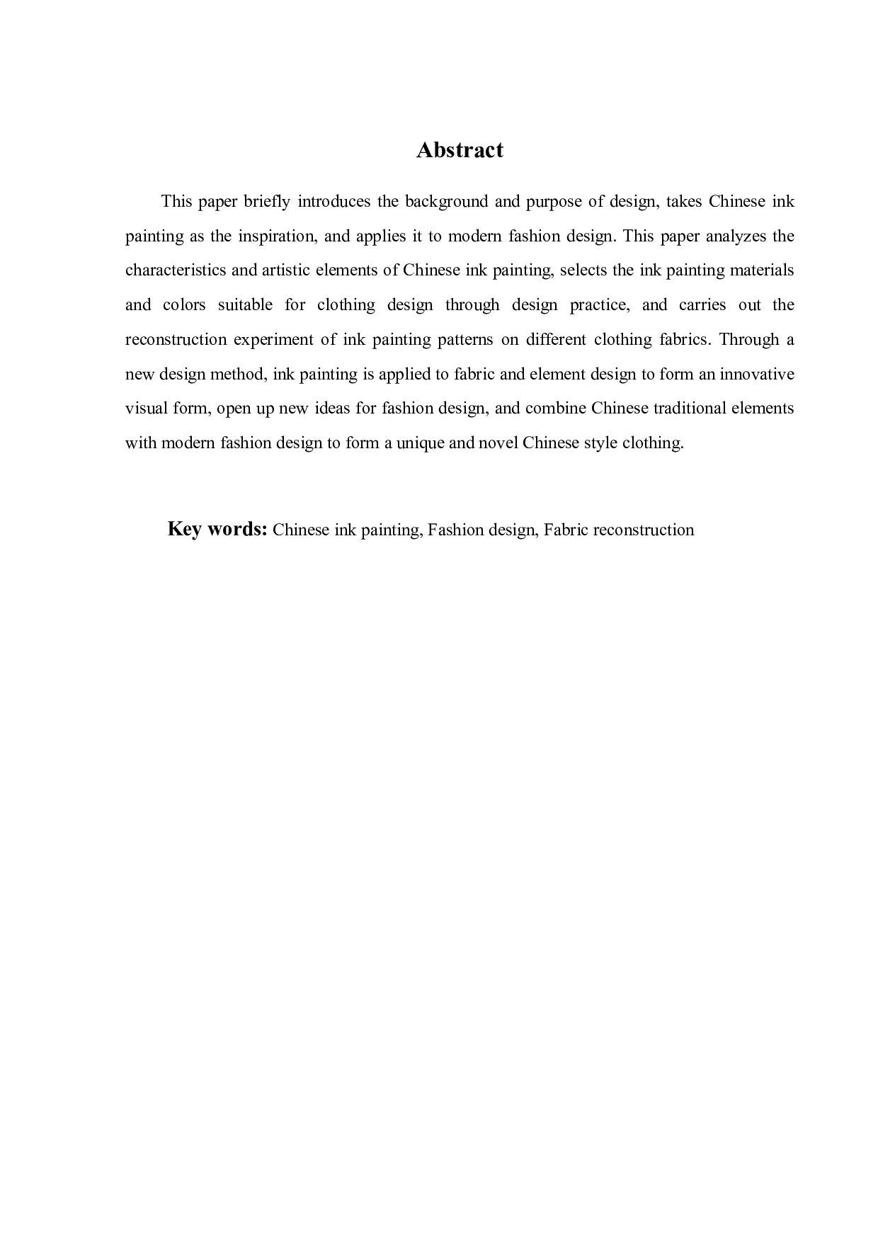 中国水墨画元素在现代服装中的应用-10782字.pdf 第1页