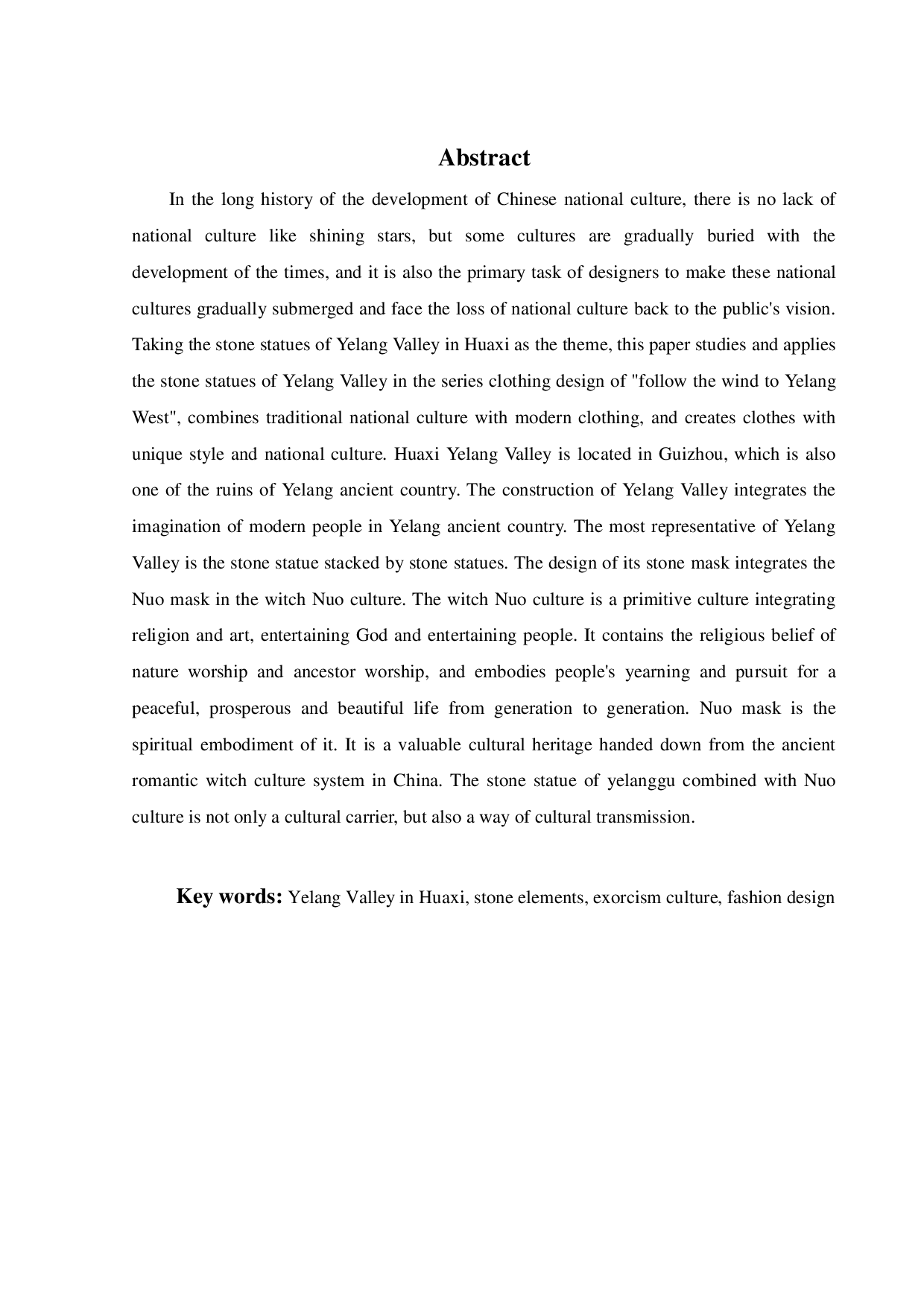 夜郎谷石像元素在《随风入夜》服装系列设计中的表达与应用-11119字.pdf 第1页