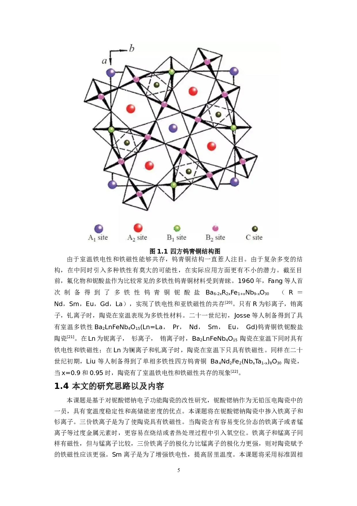 铌酸锶钠基钨青铜陶瓷的介电性、铁电性和磁性能的研究-7116字.docx 第5页