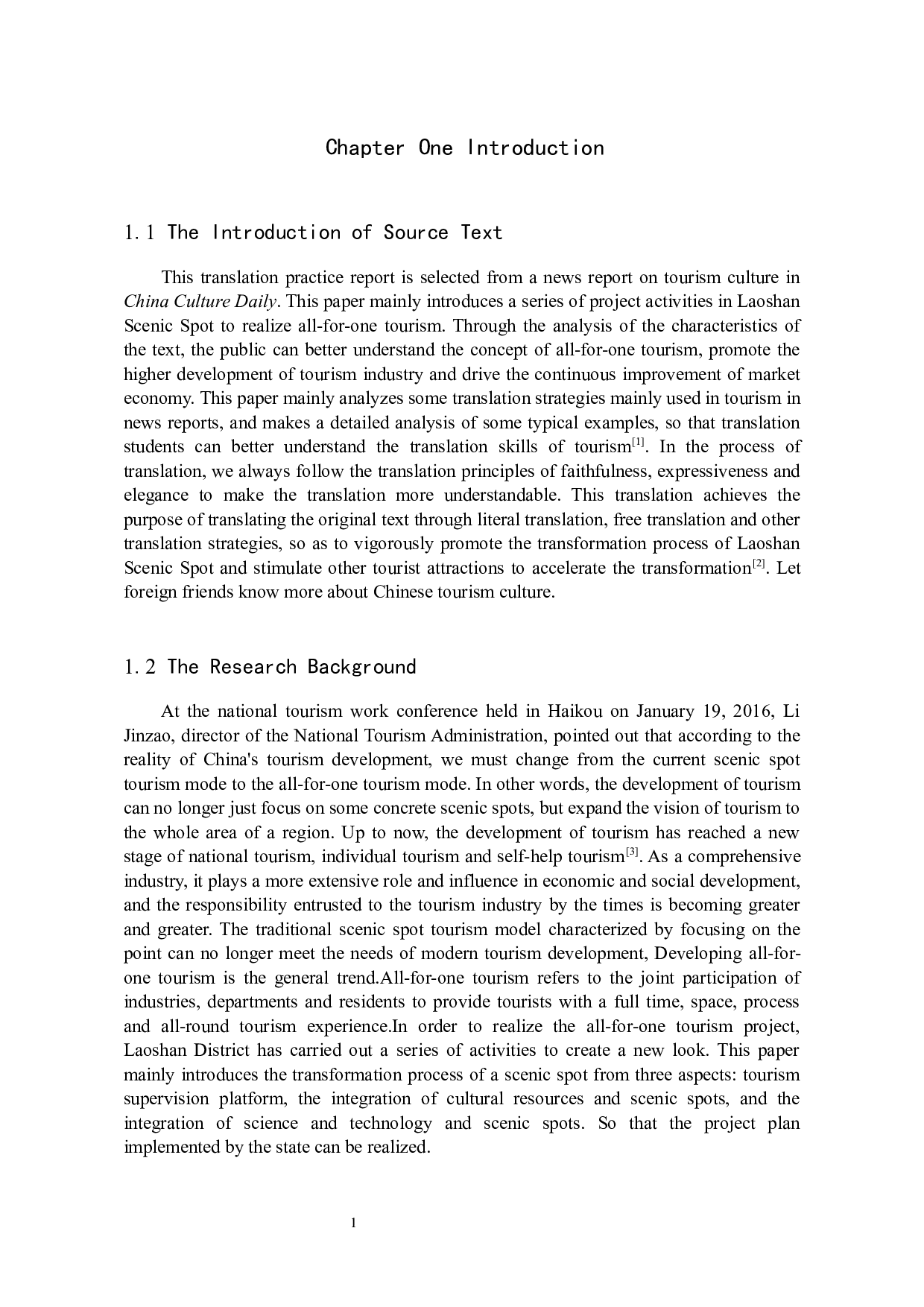 《景区在旅游业发展下的蜕变》（节选）汉译英翻译实践报告-11313字.docx 第5页