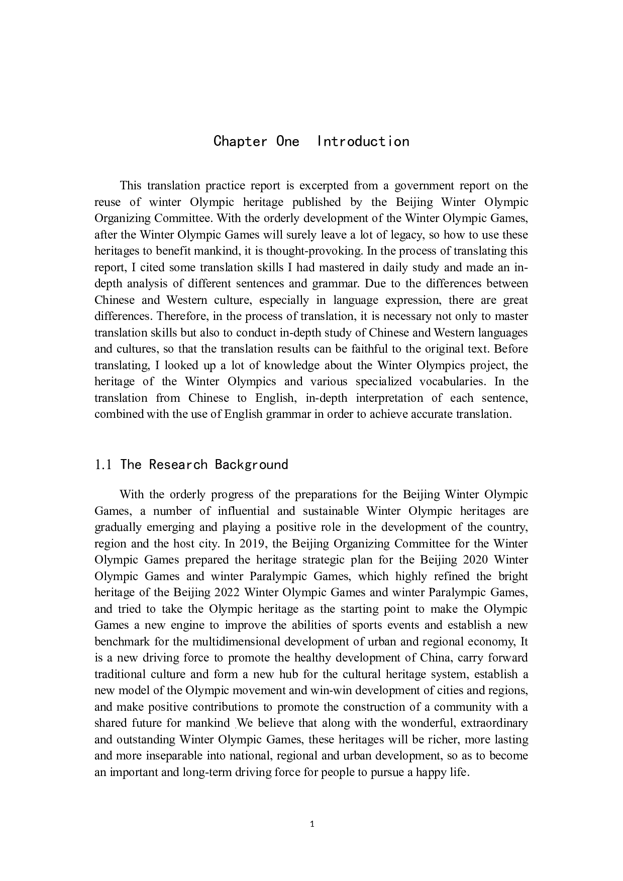 《冬奥遗产，造福人民》汉译英翻译实报告-10481字.docx 第5页