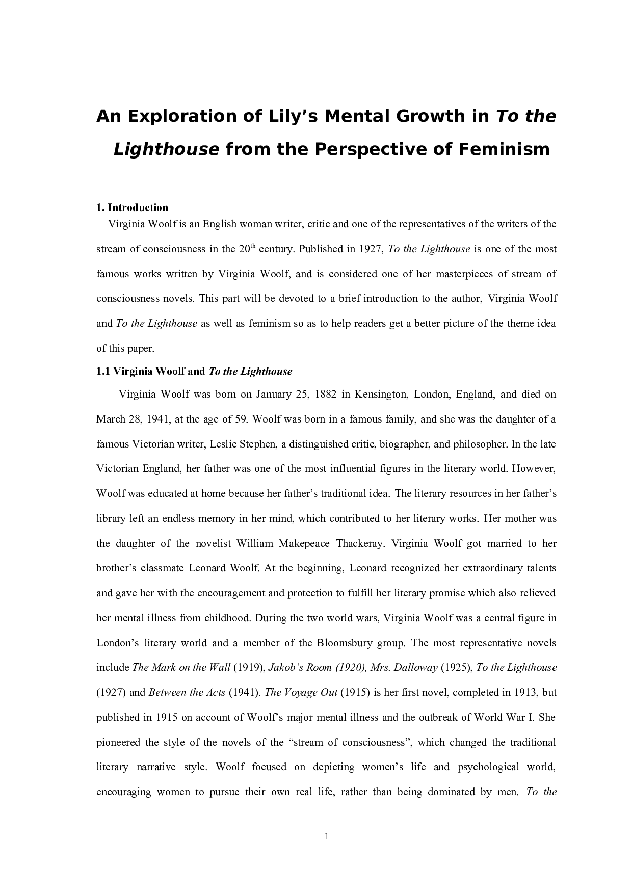 从女性主义角度探究《到灯塔去》中莉丽的心路历程-6505字.docx 第4页