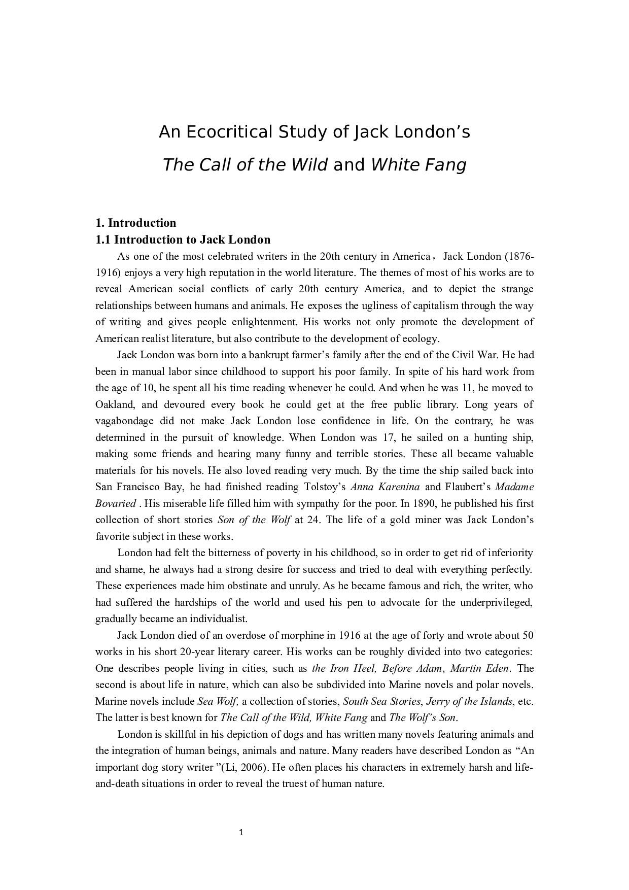从生态批评角度分析杰克&middot;伦敦的《野性的呼唤》和《白牙》-7400字.docx 第4页