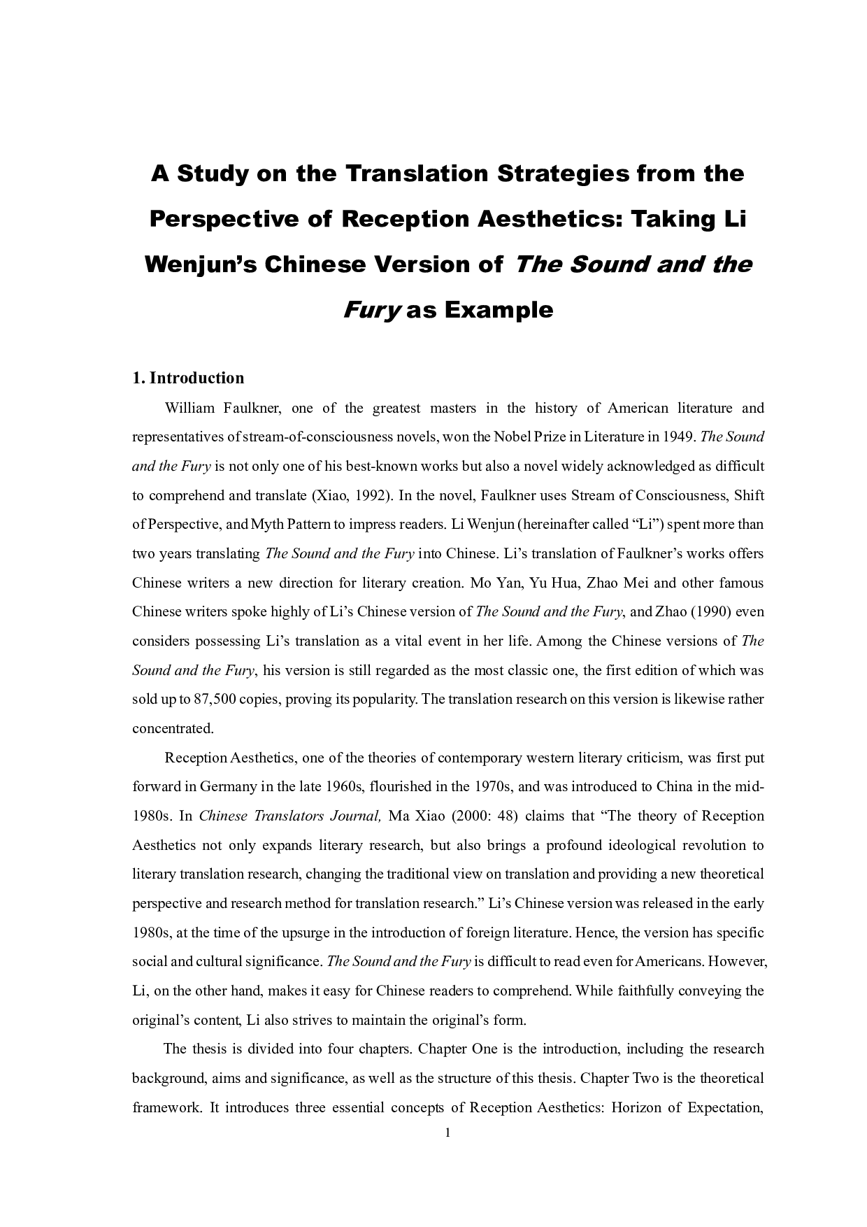 接受美学视角下的翻译策略研究&mdash;&mdash;以The Sound and the Fury李文俊译本为例-8950字.pdf 第4页