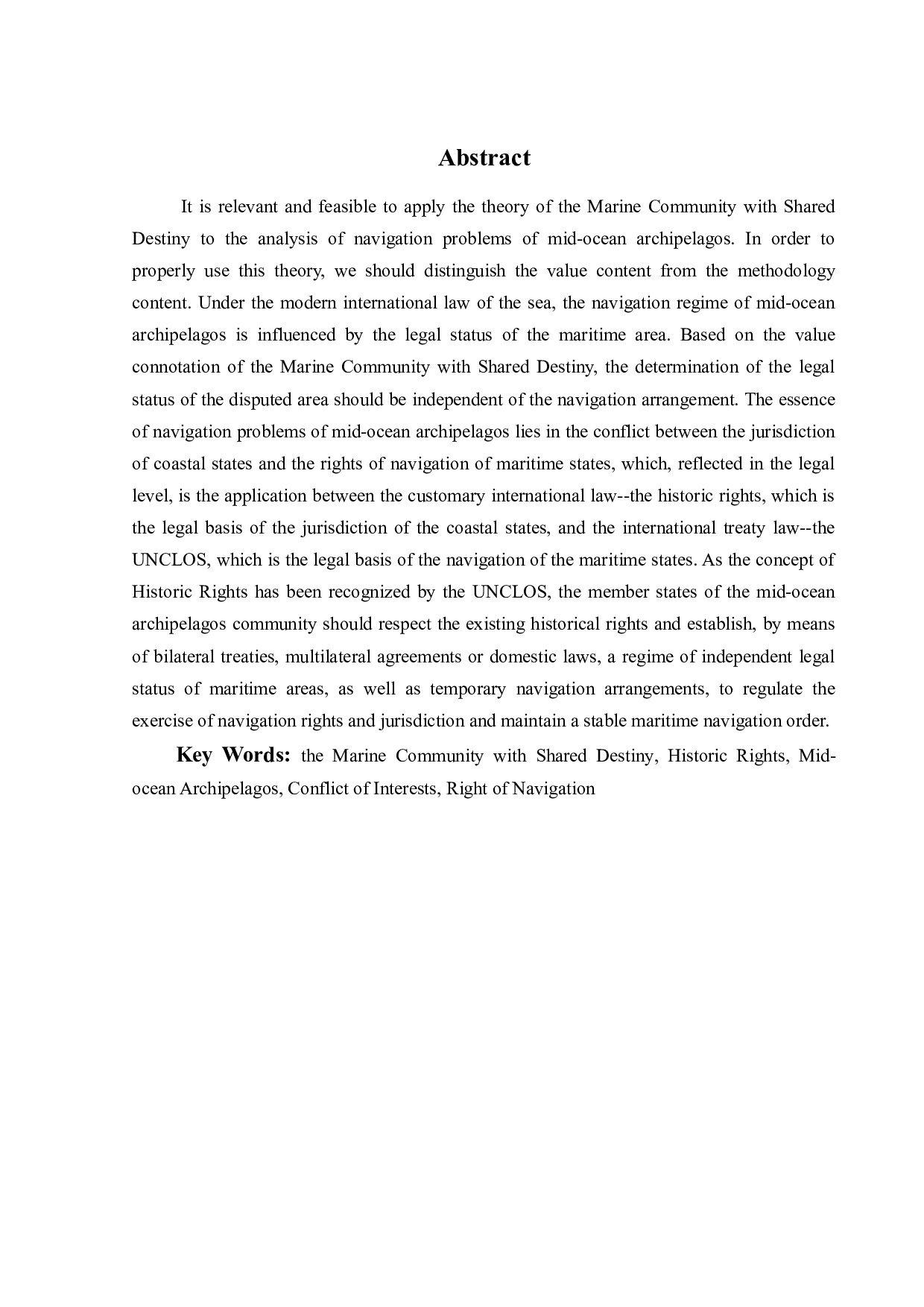 海洋命运共同体视阈下洋中群岛航行问题研究-17983字.docx 第1页