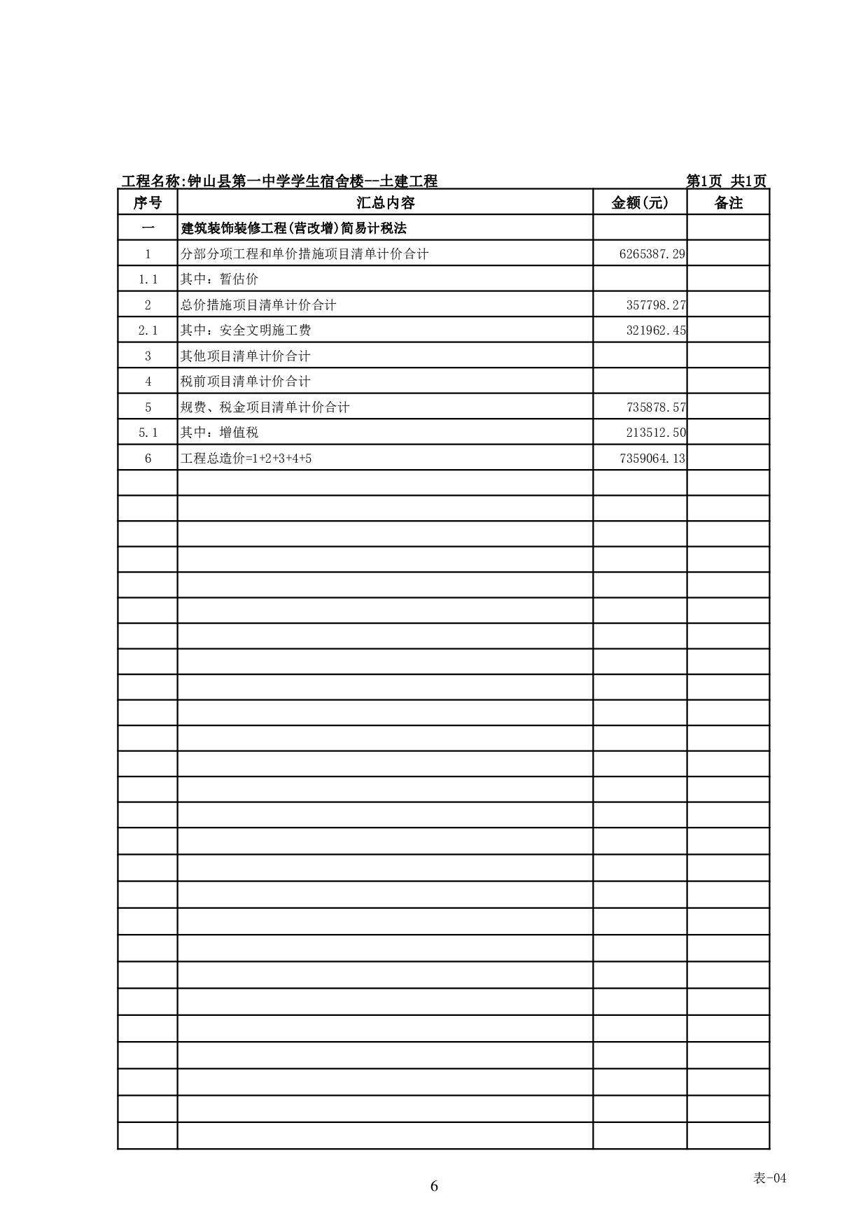 钟山县第一中学学生宿舍楼工程施工图预算-25789字.pdf 第9页
