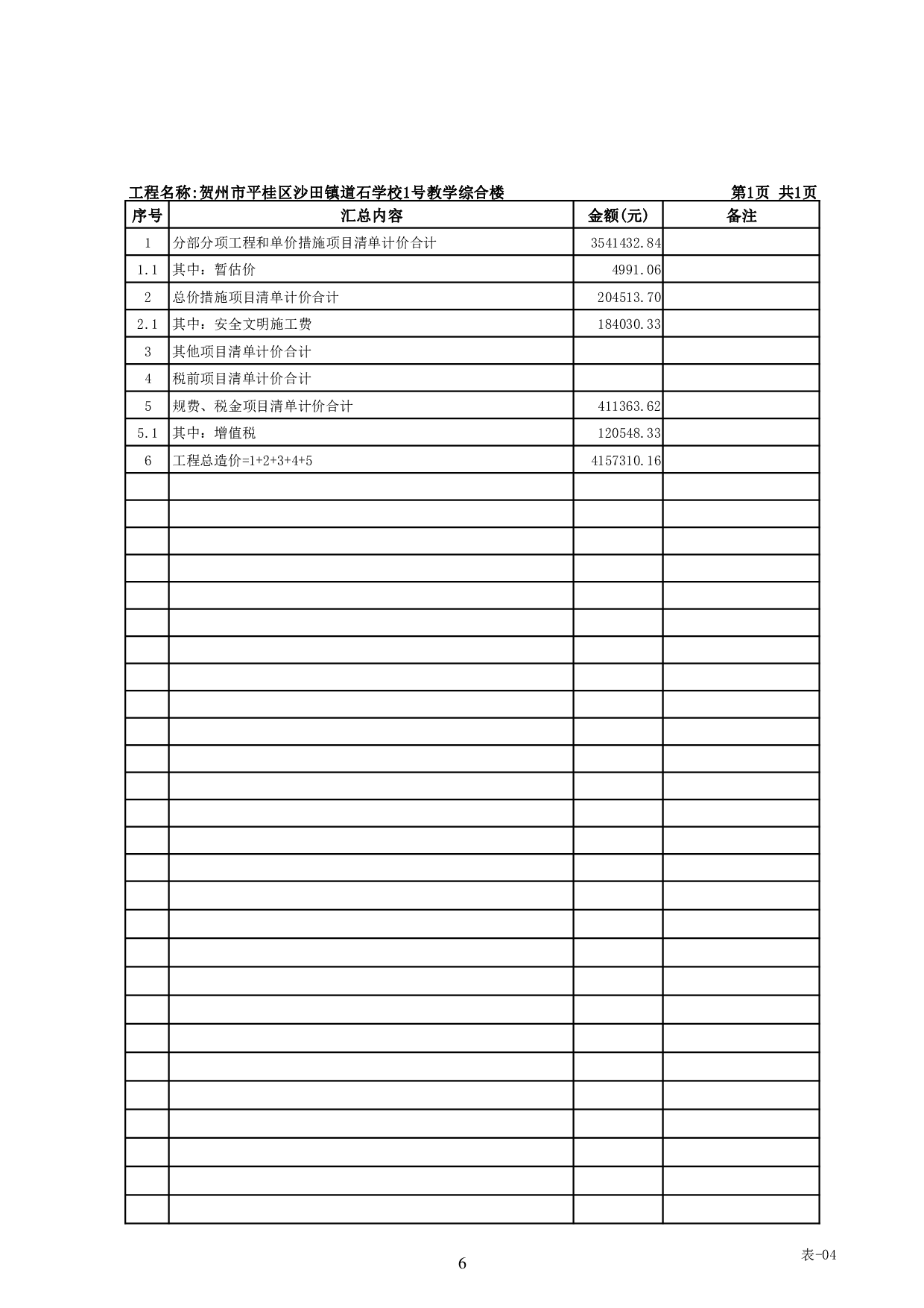 贺州市平桂区沙田镇道石学校1号教学综合楼工程施工图预算-26488字.pdf 第9页