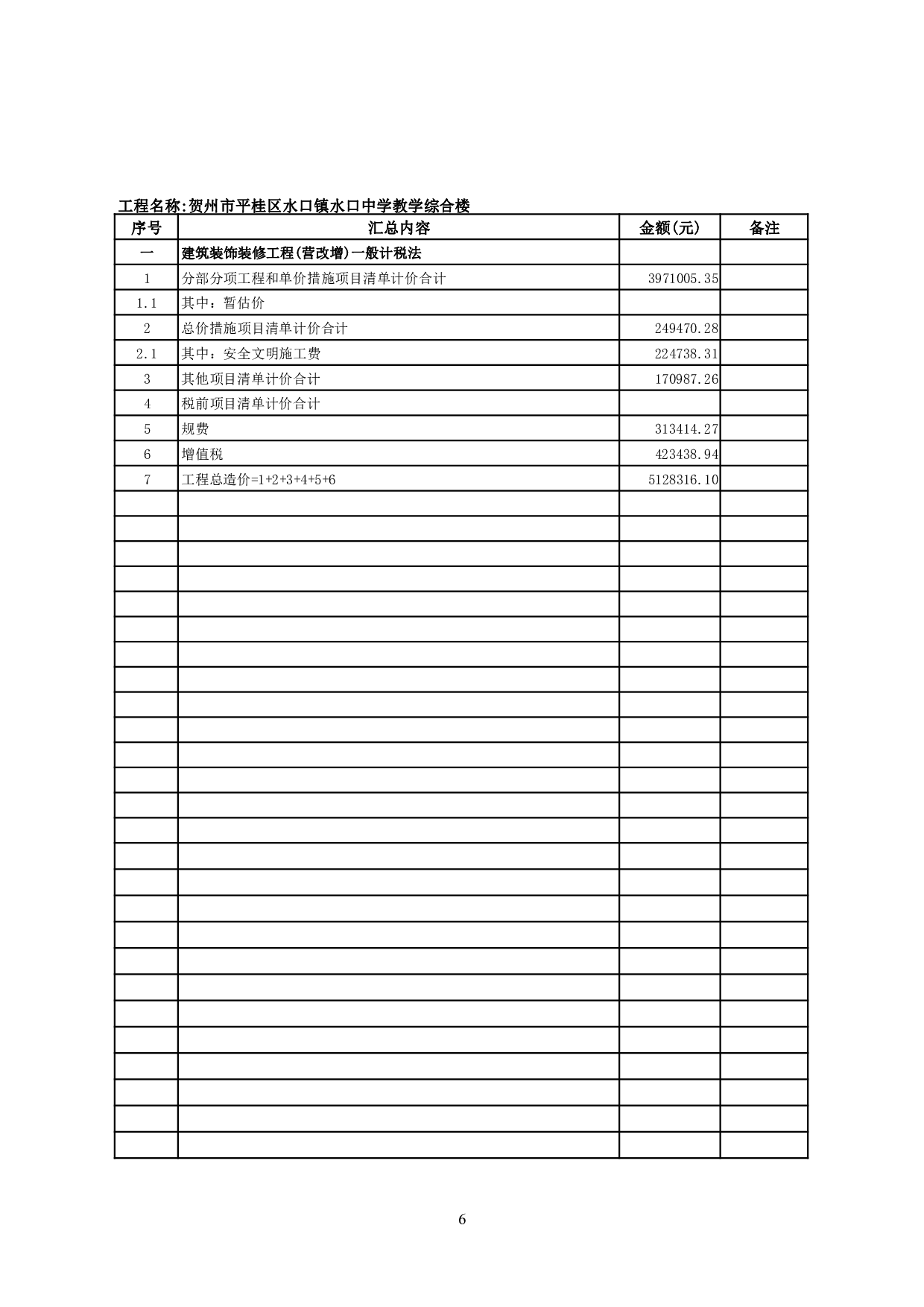贺州市平桂区水口镇水口中学教学综合楼施工图预算-20798字.pdf 第10页