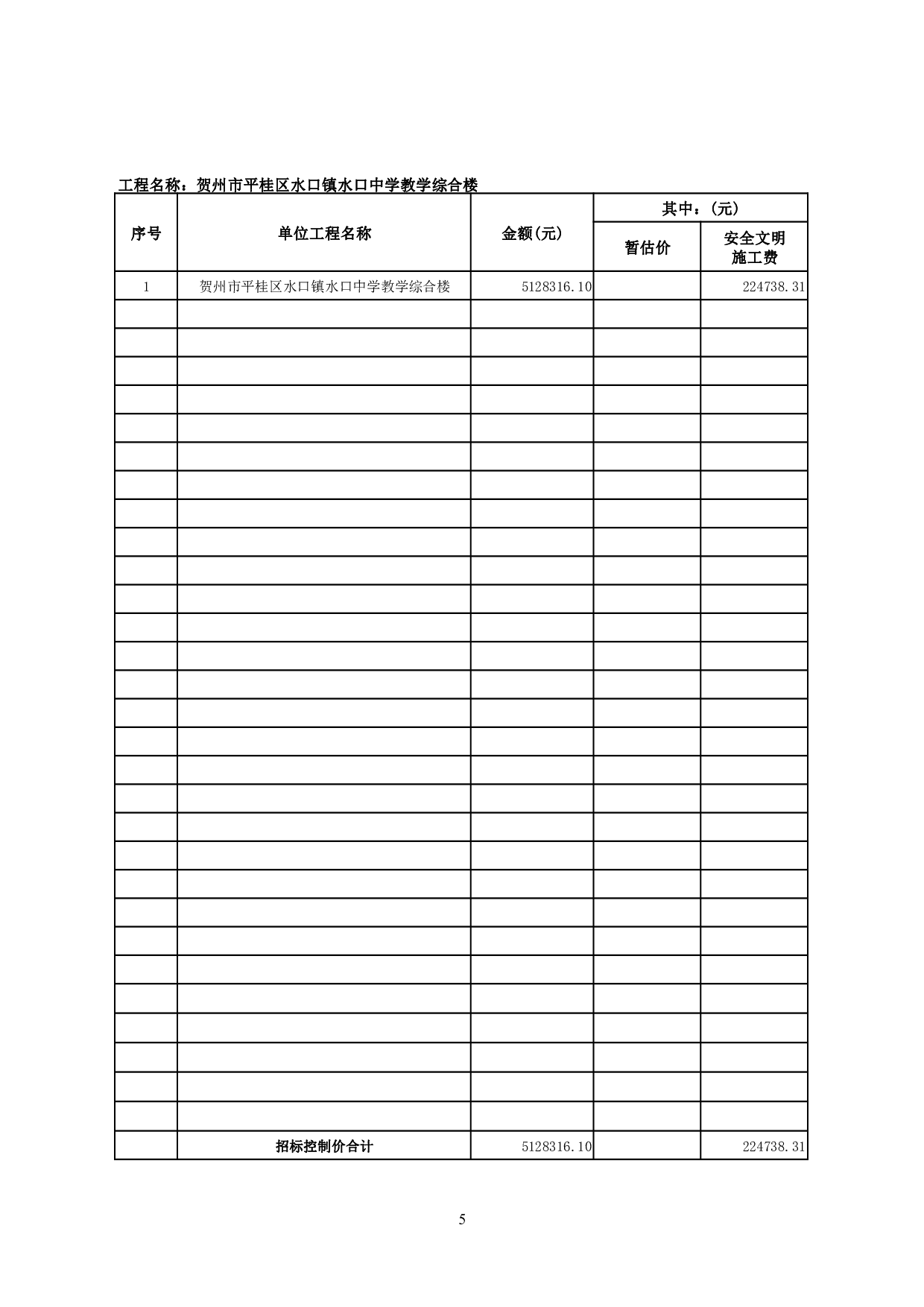 贺州市平桂区水口镇水口中学教学综合楼施工图预算-20798字.pdf 第9页