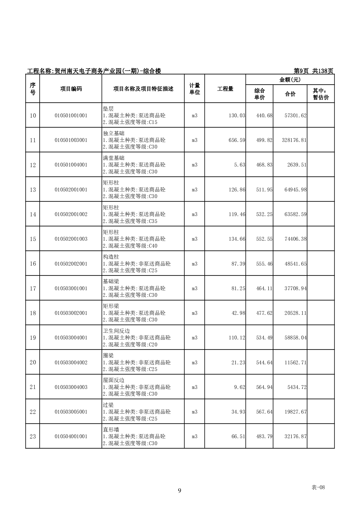 贺州南天电子商务产业园(一期)-综合楼工程招标控制价-53773字.pdf 第7页