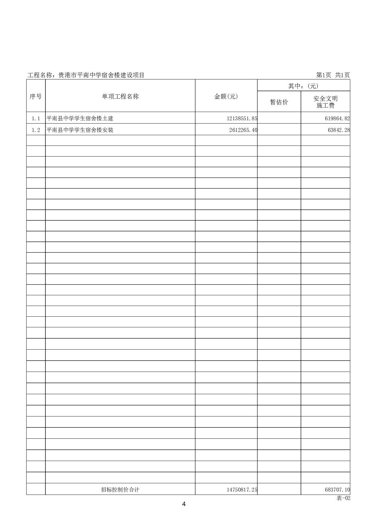 贵港市平南中学宿舍楼建设项目工程 招标控制价-51811字.pdf 第2页
