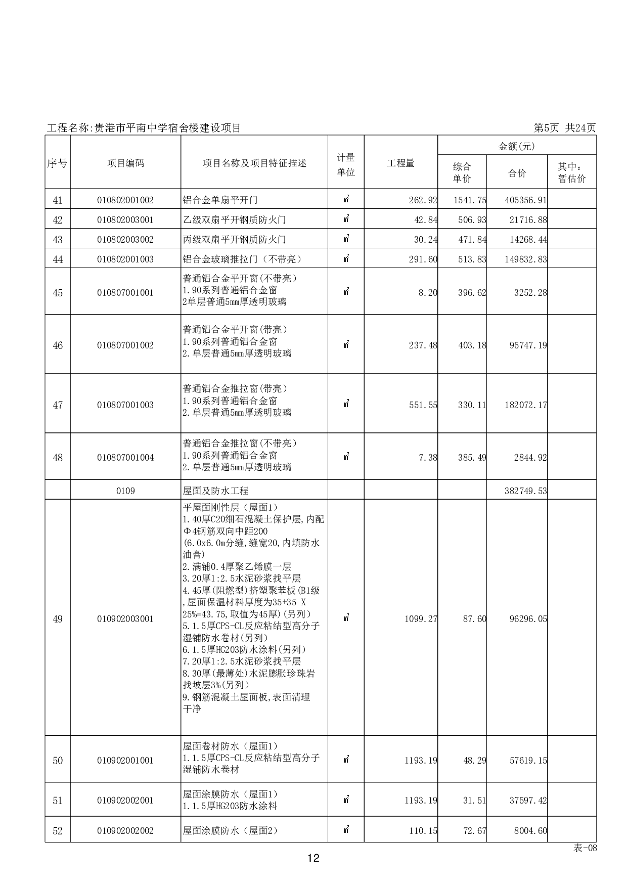贵港市平南中学宿舍楼建设项目工程 招标控制价-51811字.pdf 第10页