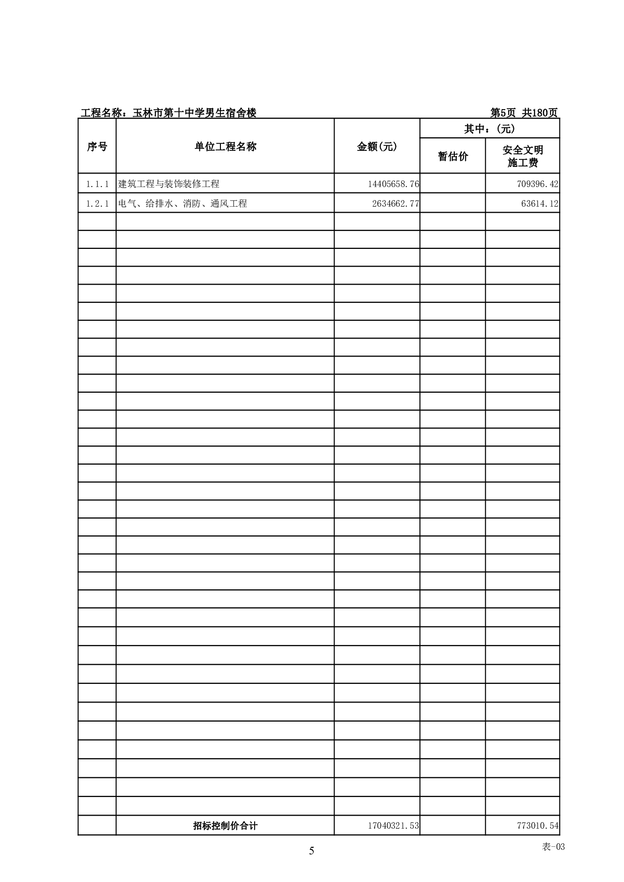 玉林市第十中学男生宿舍楼施工图预算-73968字.pdf 第9页