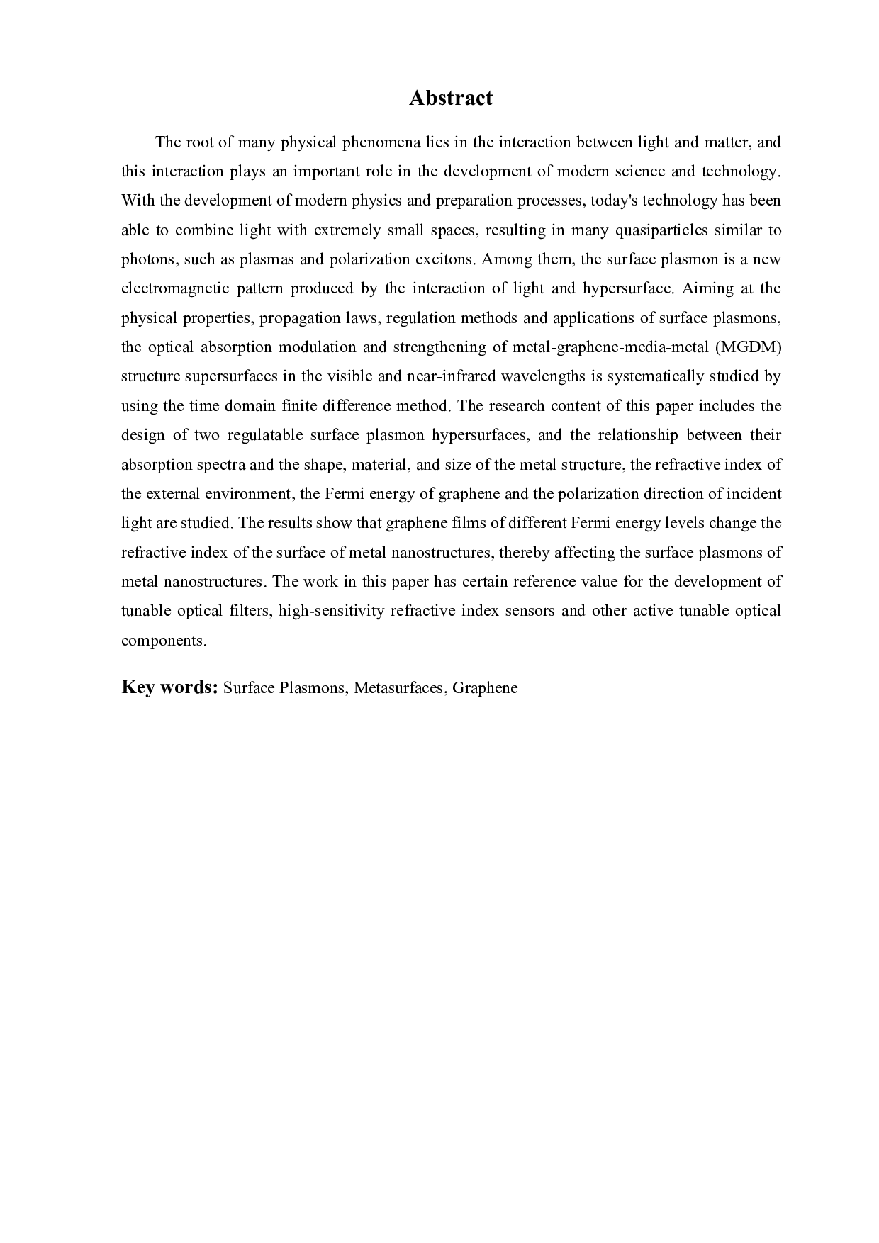 可调控表面等离激元超表面设计及其传感应用研究-3285字.pdf 第3页