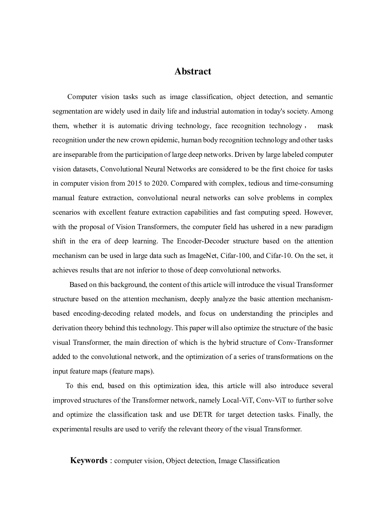 基于 Transformer 的图像分类与目标检测-18527字.pdf 第3页