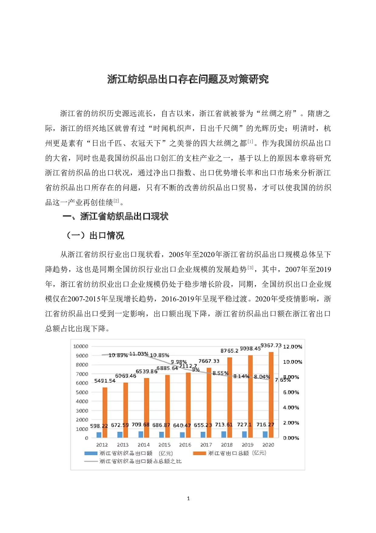 浙江纺织品出口存在问题及对策研究-10737字.doc 第5页