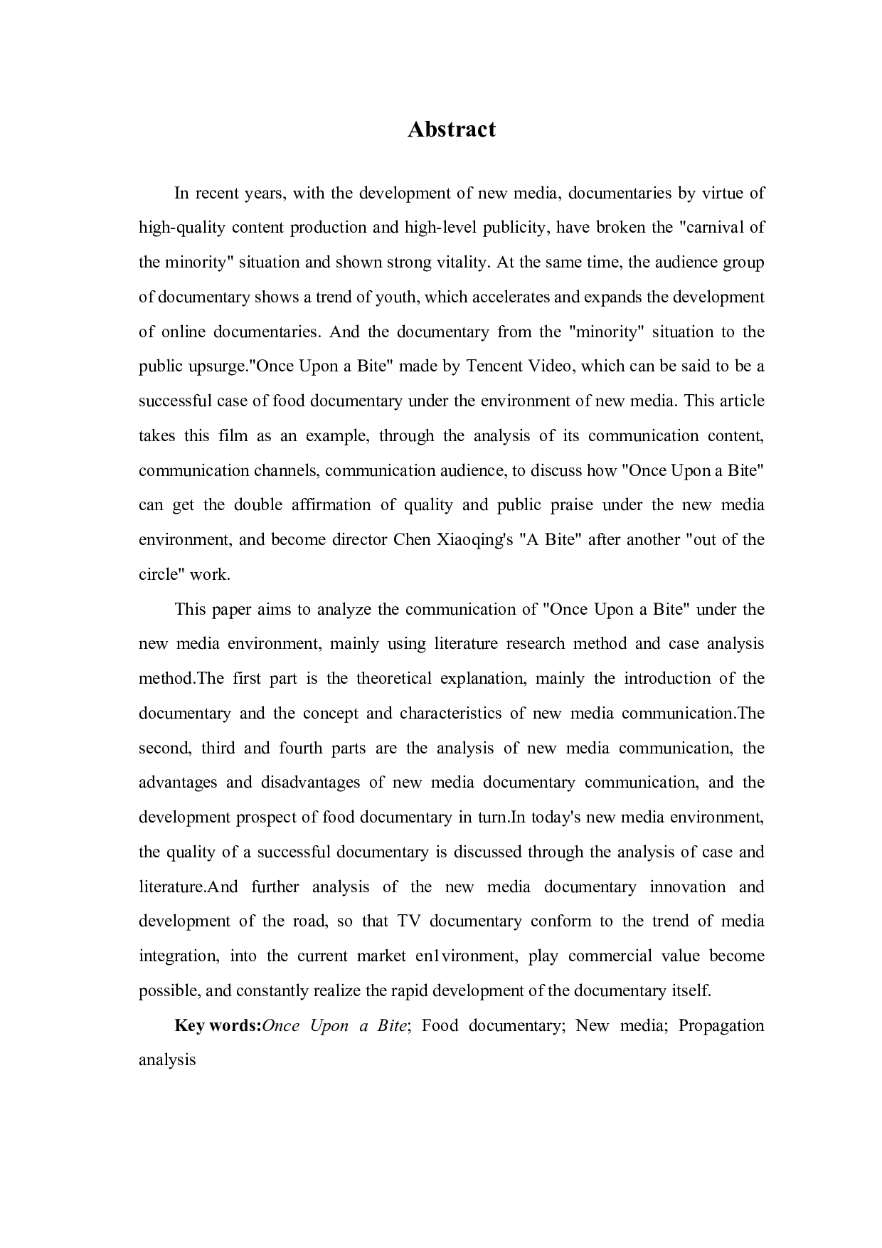 美食纪录片《风味人间》的新媒体传播研究-9829字.pdf 第1页