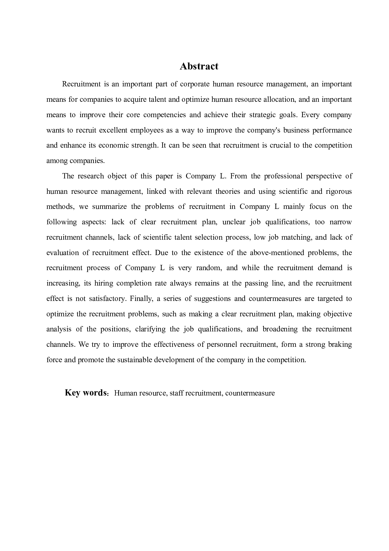 L公司招聘中存在的问题、原因及对策研究-21998字.pdf 第2页