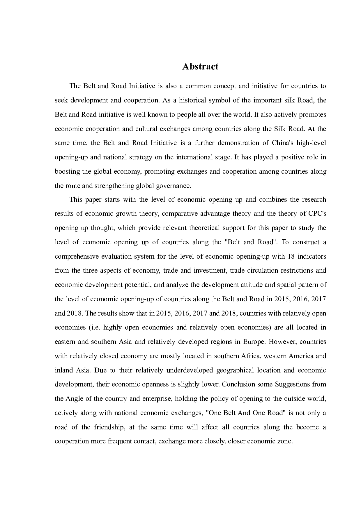 &ldquo;一带一路&rdquo;沿线国家经济对外开放水平时空演变研究-26331字.docx 第2页