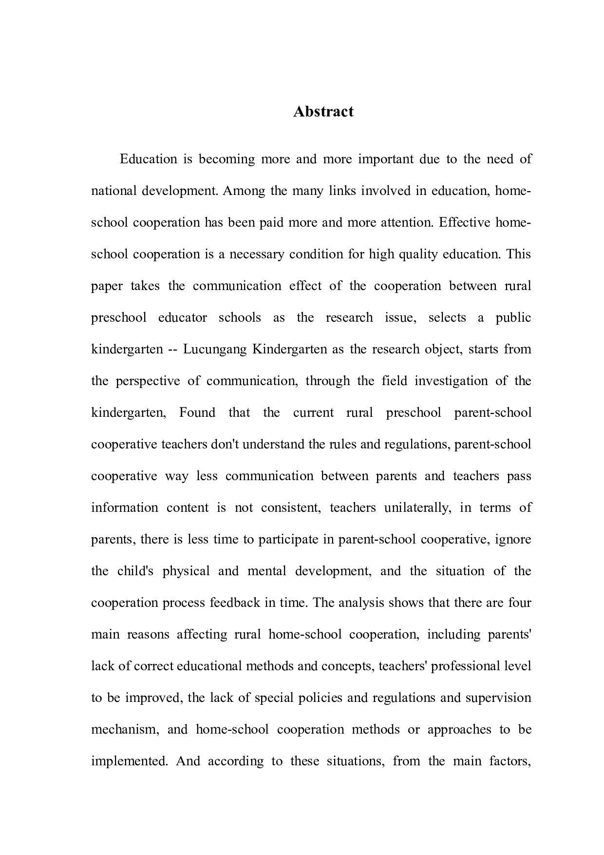 乡村幼儿教育家校合作的信息传播效果研究&mdash;&mdash;以鹿村岗幼儿园为例-9714字.docx 第3页