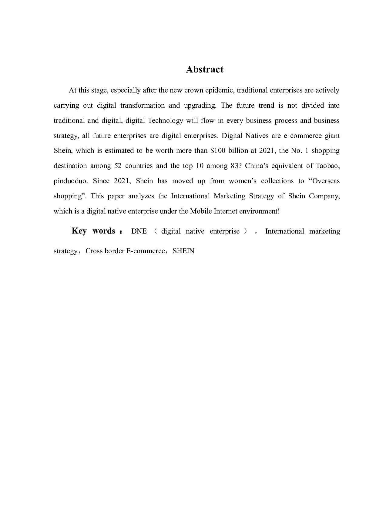 原生数字企业的国际营销策略研究&mdash;&mdash;基于SHEIN公司的案例分析-19792字.docx 第5页