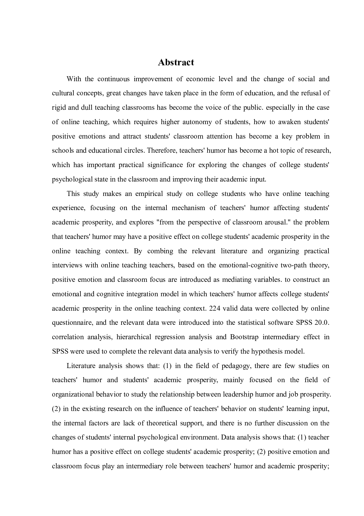 线上教学情境下教师幽默对大学生学业繁荣的影响机制研究-25067字.pdf 第2页