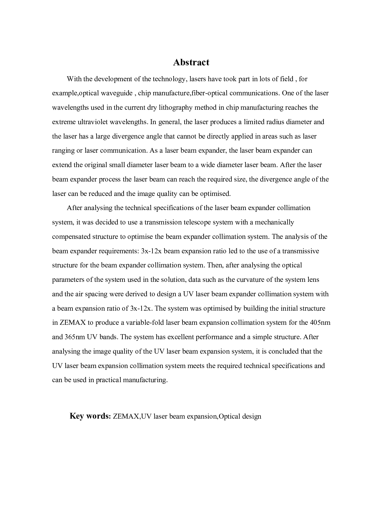 紫外激光扩束与准直系统的设计-20144字.pdf 第3页