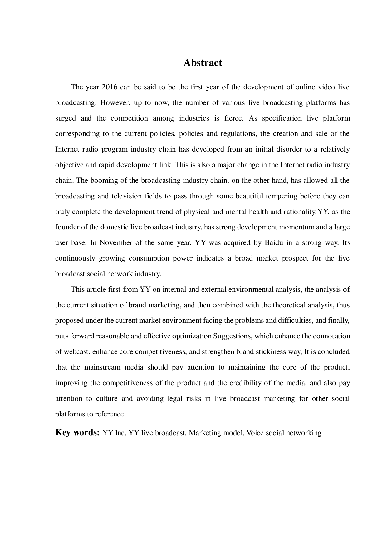 欢聚YY直播营销模式优化研究-19074字.pdf 第2页