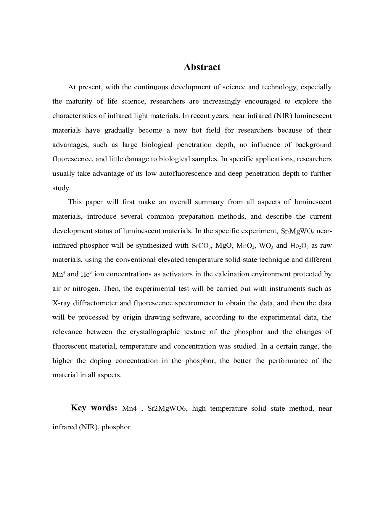 一种近红外发光材料合成及发光性能研究-15830字.docx 第5页