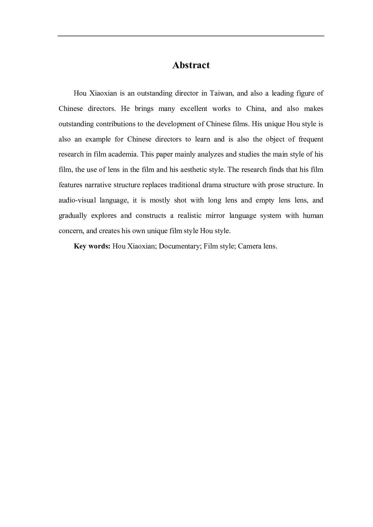 侯孝贤导演电影风格研究-5750字.pdf 第1页