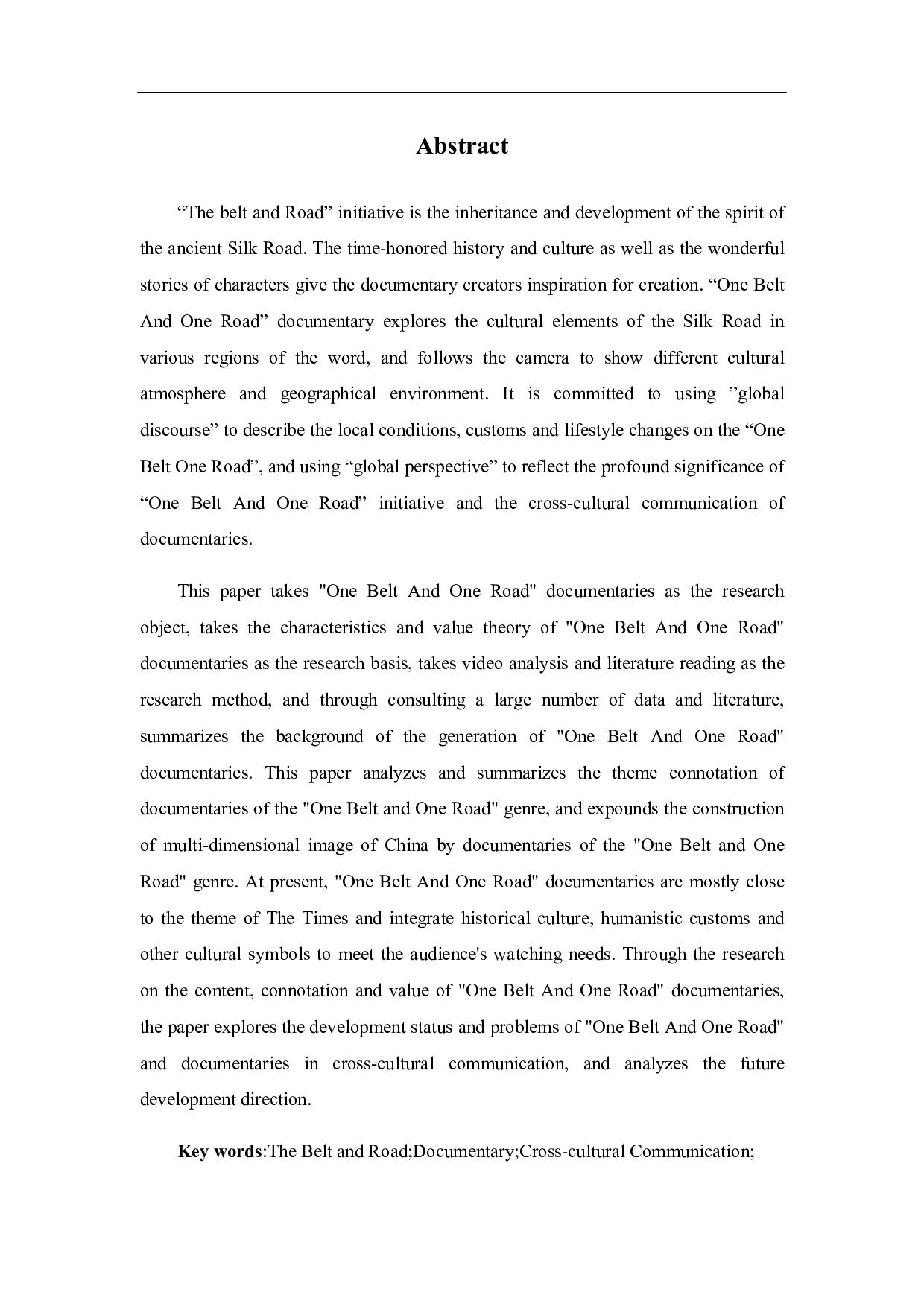 &ldquo;一带一路&rdquo;与纪录片的跨文化传播-7423字.pdf 第1页