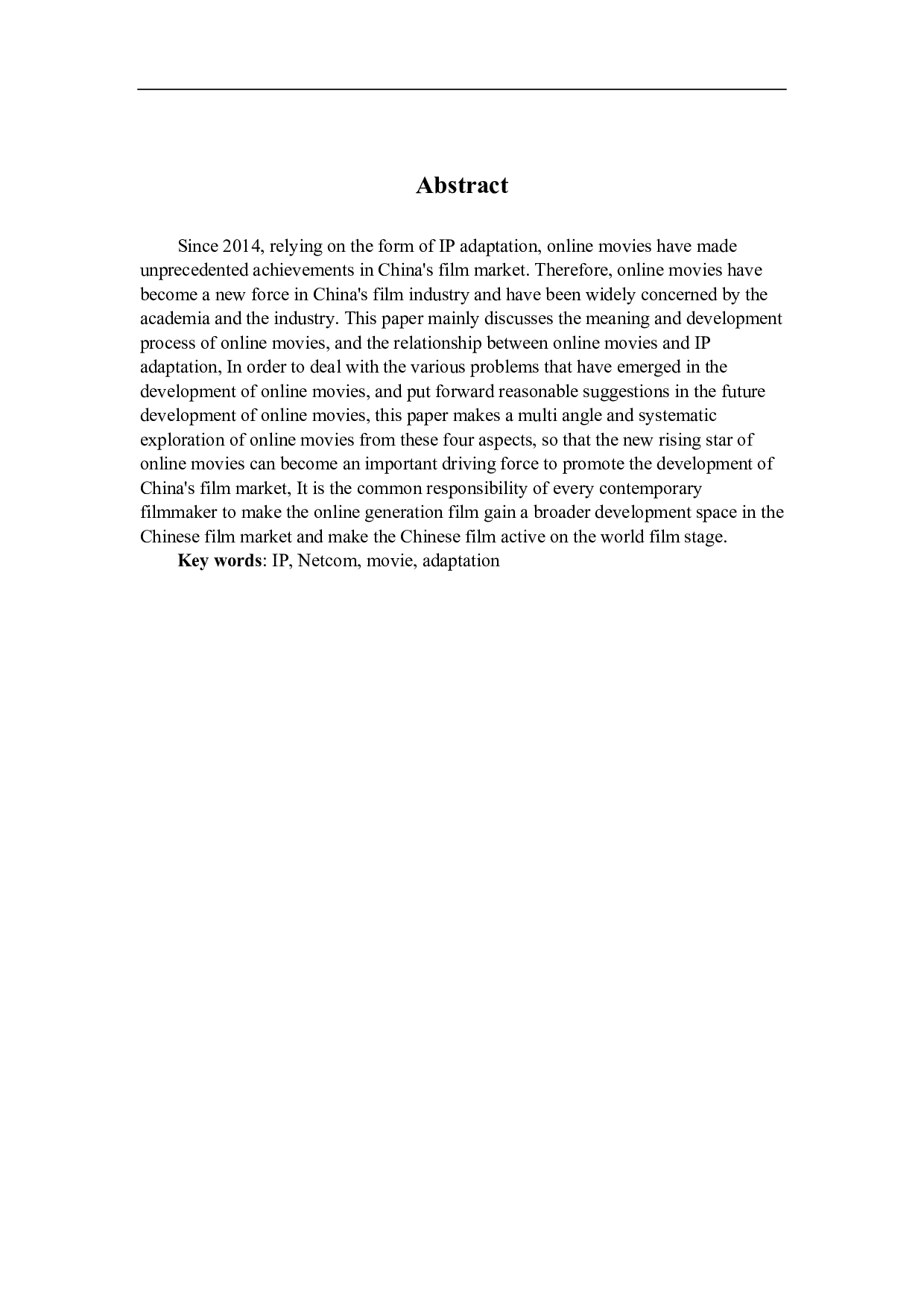 ip热潮视域中的网生代电影探究-8595字.pdf 第1页