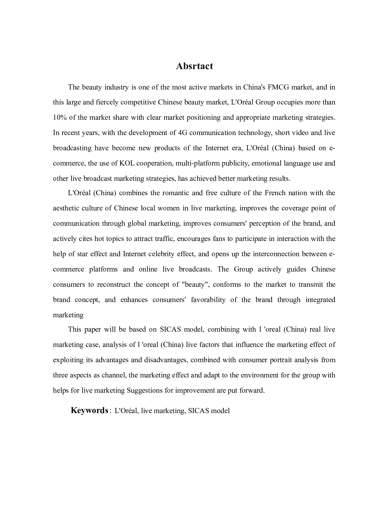 欧莱雅（中国）的直播营销策略研究-39811字.docx 第3页